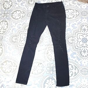 Jeans Stretch distressed skinny low rise black Size 1 / 2